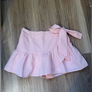 Francesca's Blue Rain Size S Pink/White Stripe Mini Skort with Bow